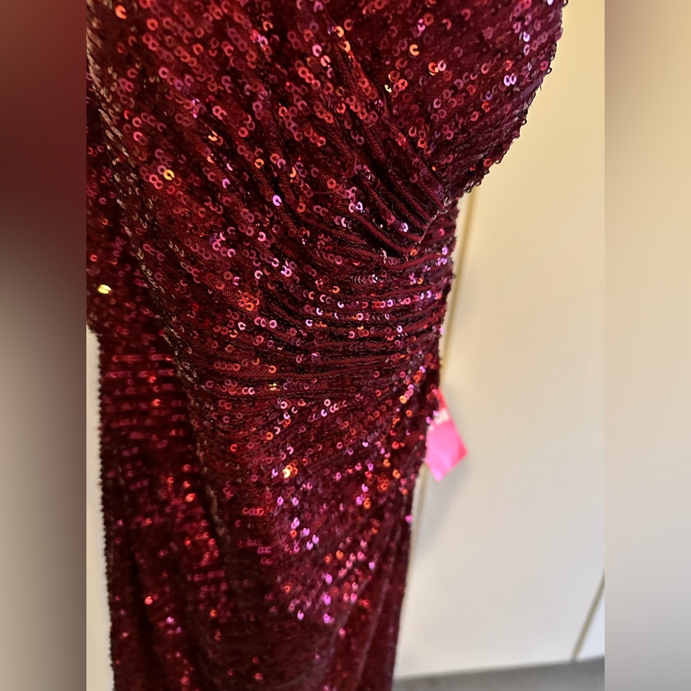 Burgundy sequin long dress